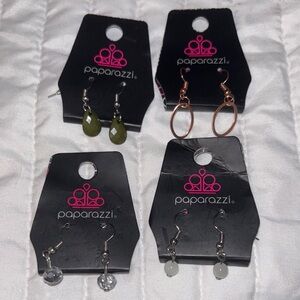 Paparazzi Green and Silver Earrings Set Fashion Jewelry
